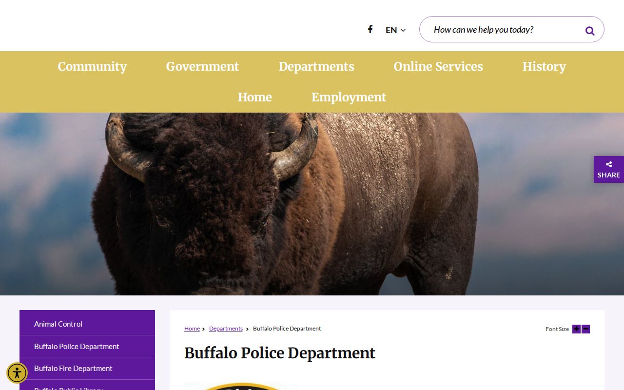Buffalo criminal records at the Buffalo Police Department