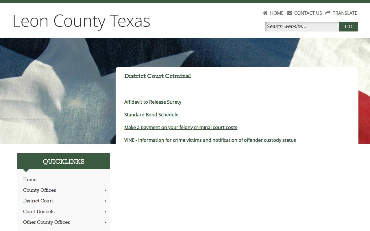 Leon County criminal court cases District Court resources