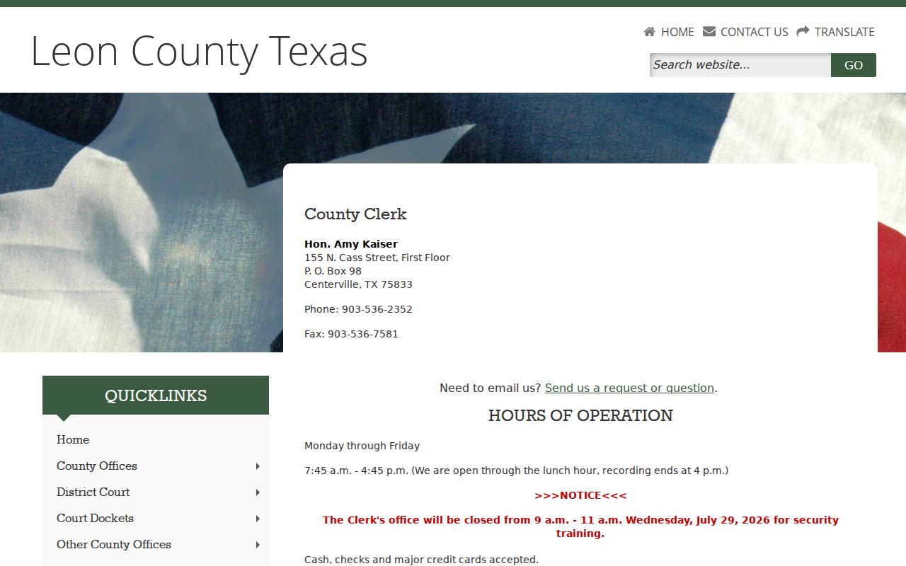 Leon County misdemeanor criminal records County Clerk access