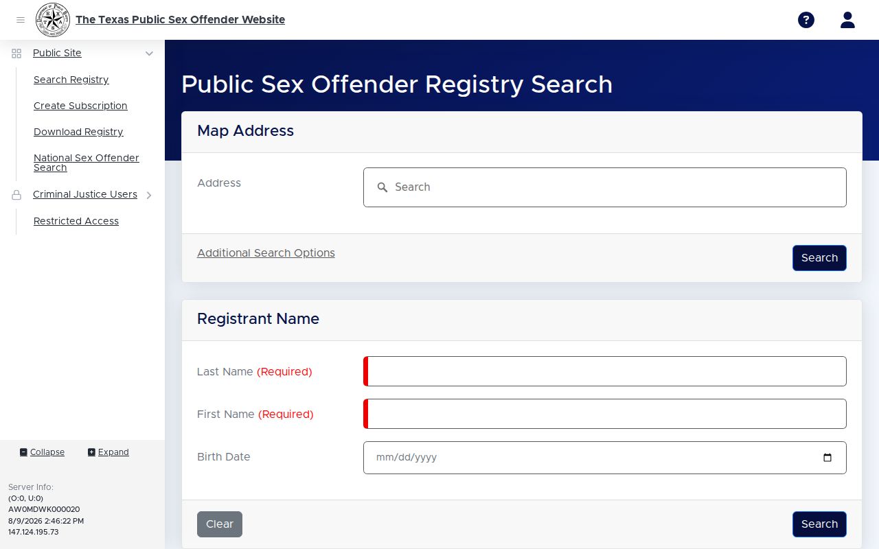 Leon County sex offender registry search fields