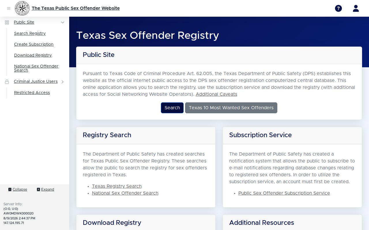 Leon County sex offender registry profile layout